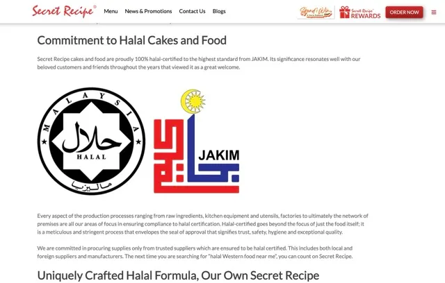 Secret Recipe Halal in Malaysia